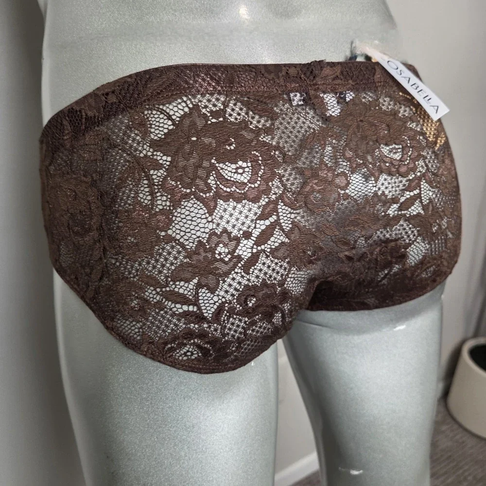 Cosabella Never Say Never Mens Lace‎ Briefs Brown Floral Low Rise Underwear NWT